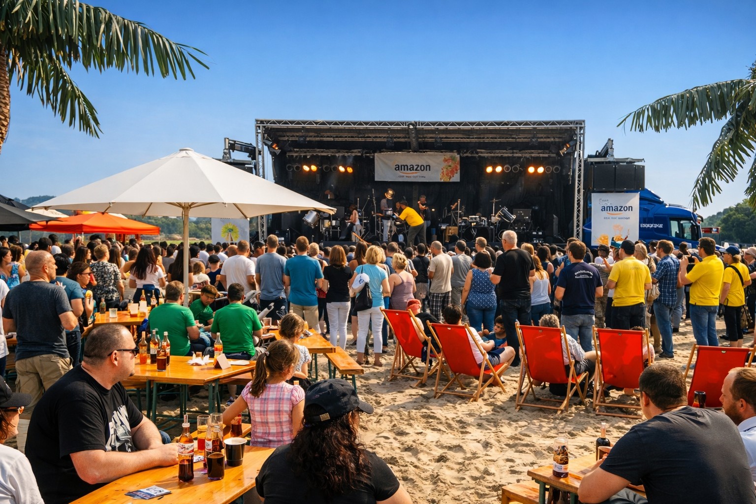 Amazon Sommerfest am Strand