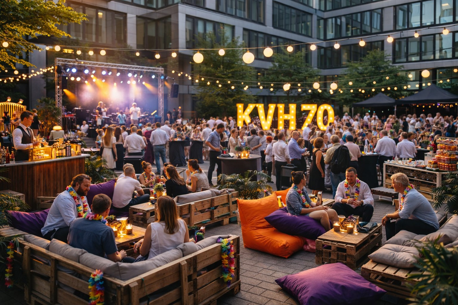 Firmenjubiläum mit Live-Band und Lounge